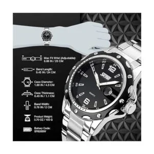 Reloj analógico de cuarzo para hombre correa de acero_6