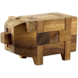 Novica Juego de rompecabezas hecho a mano de madera de_4