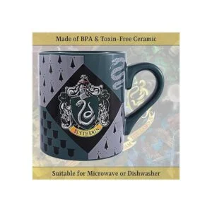 Silver Buffalo Harry Potter Slytherin House Crest taza de_3