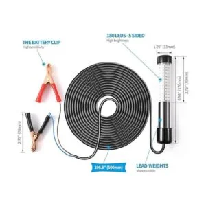 Samdo IP68 Lámpara LED submarina de 12V para pesca 1080