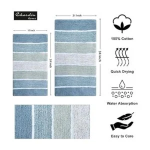 Alfombra de baño Chardin Home 100 algodón 2 piezas 21_3