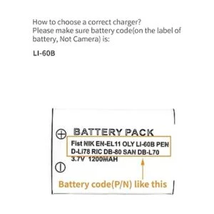 LI60B Cargador USB para cámara Olympus FE370 y más_3