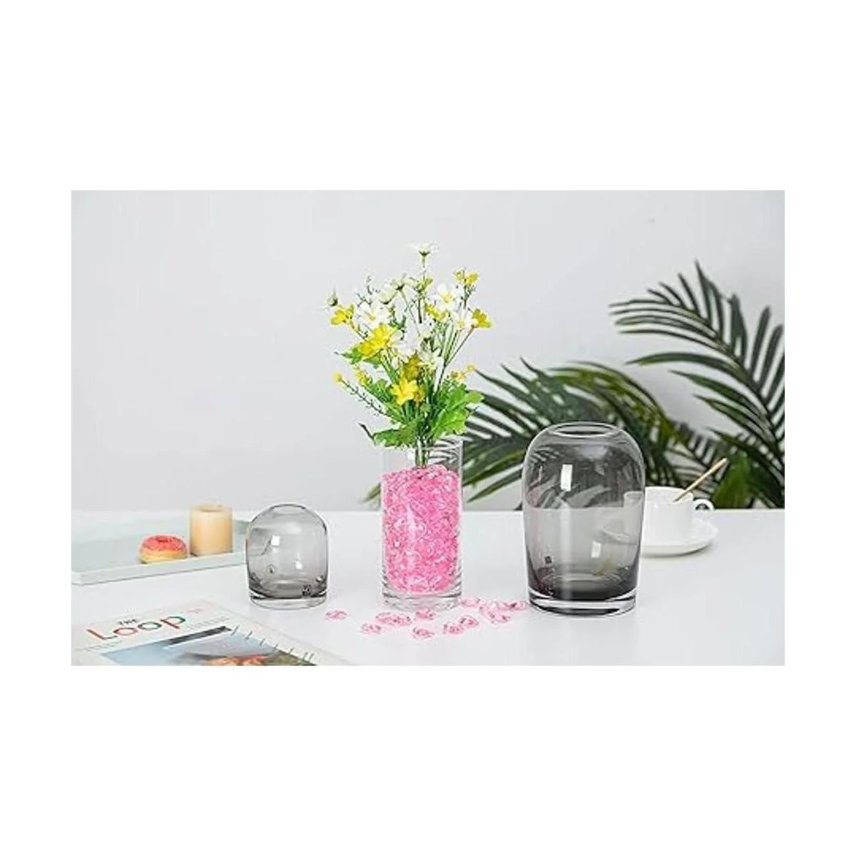 AiFanS Gema de corazón de acrílico rosa mármol de_3