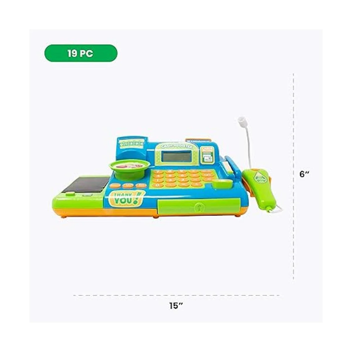 Boley Juguete azul de caja registradora de simulaciones_5