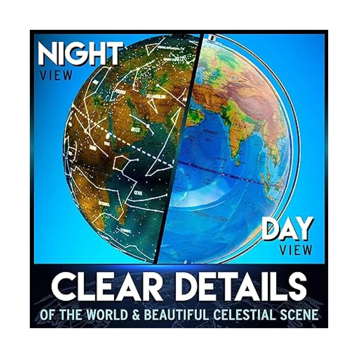 GetLifeBasics globo terráqueo iluminado de 13 pulgadas_6