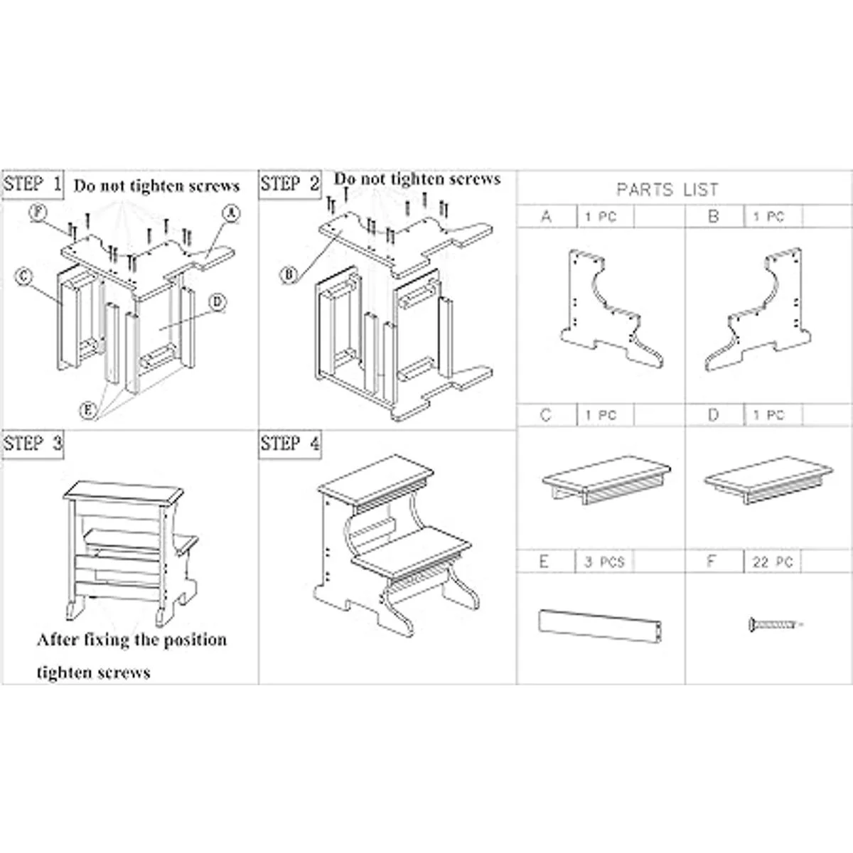 Frenchi Home Furnishing Crestside Taburete de madera de 2_4