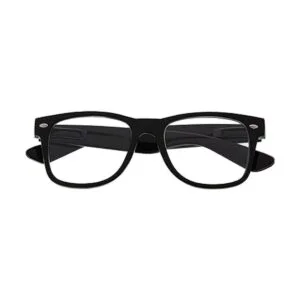 Niños Nerd Gafas Lente Transparente Geek Disfraz Negro_3