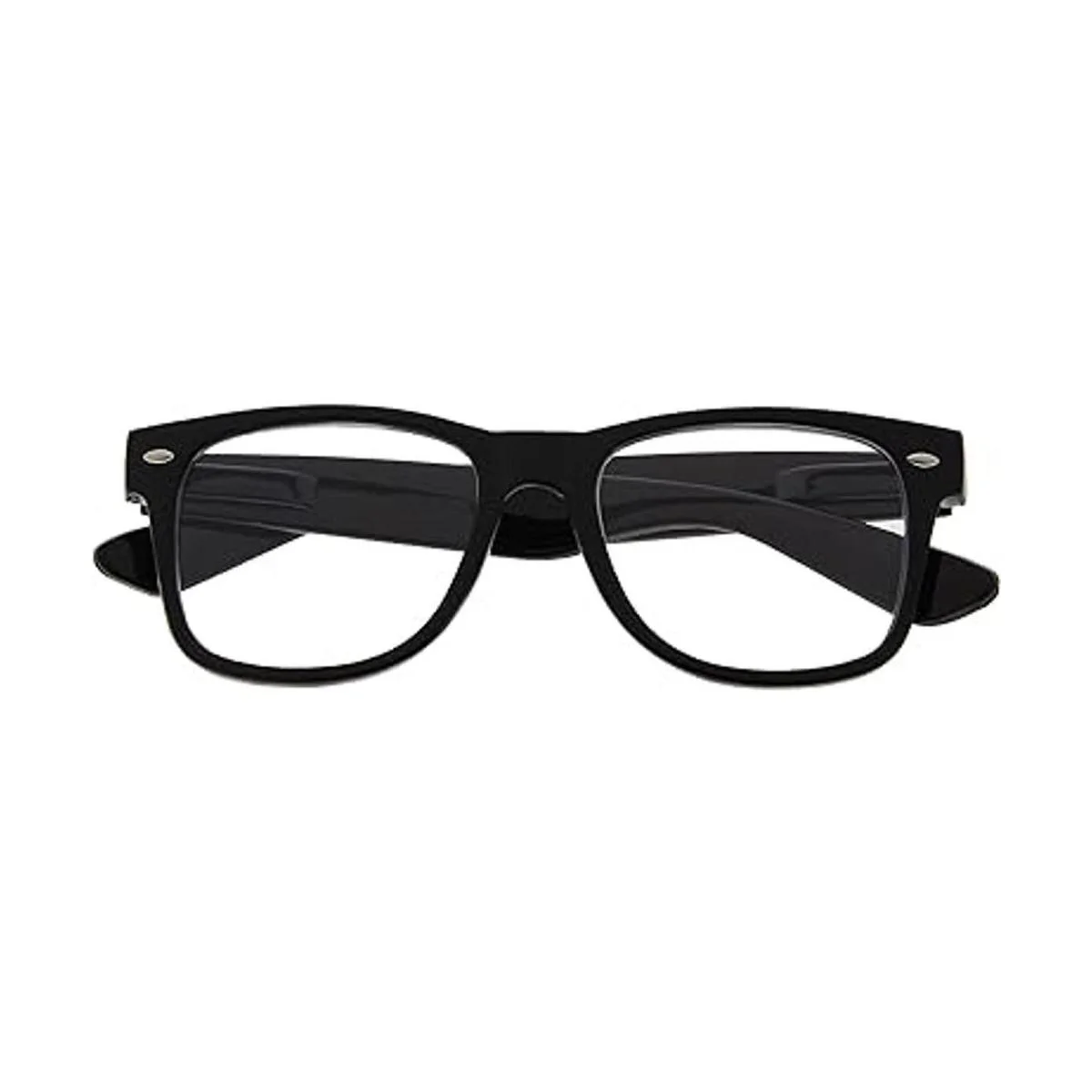 Niños Nerd Gafas Lente Transparente Geek Disfraz Negro_3