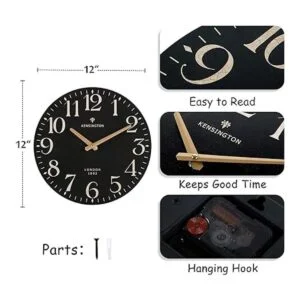 Nikky Home Reloj de pared redondo silencioso de cuarzo_5