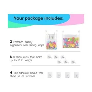 2 x Mesh Organizador de juguetes para baño 6 ganchos_6