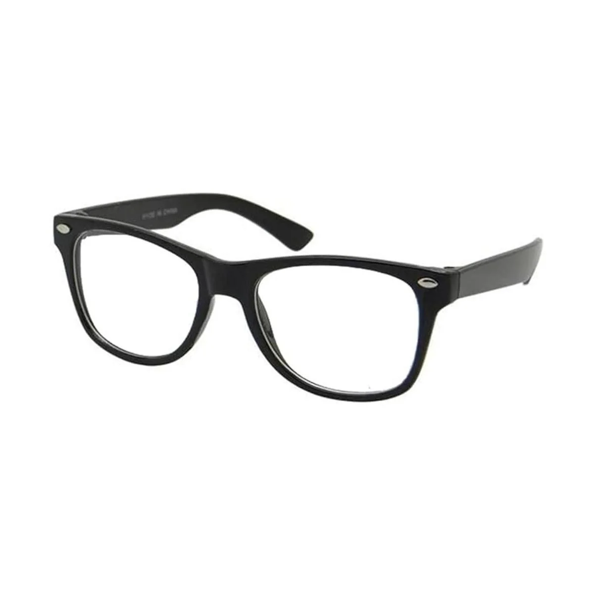 Niños Nerd Gafas Lente Transparente Geek Disfraz Negro_1
