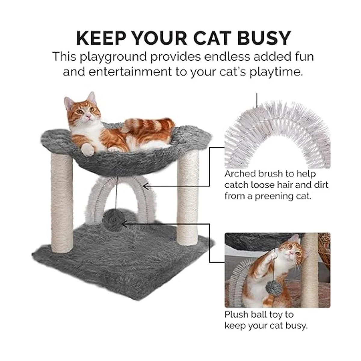 Furhaven Tiger Tough Cat Tree Interactive Playground w_4