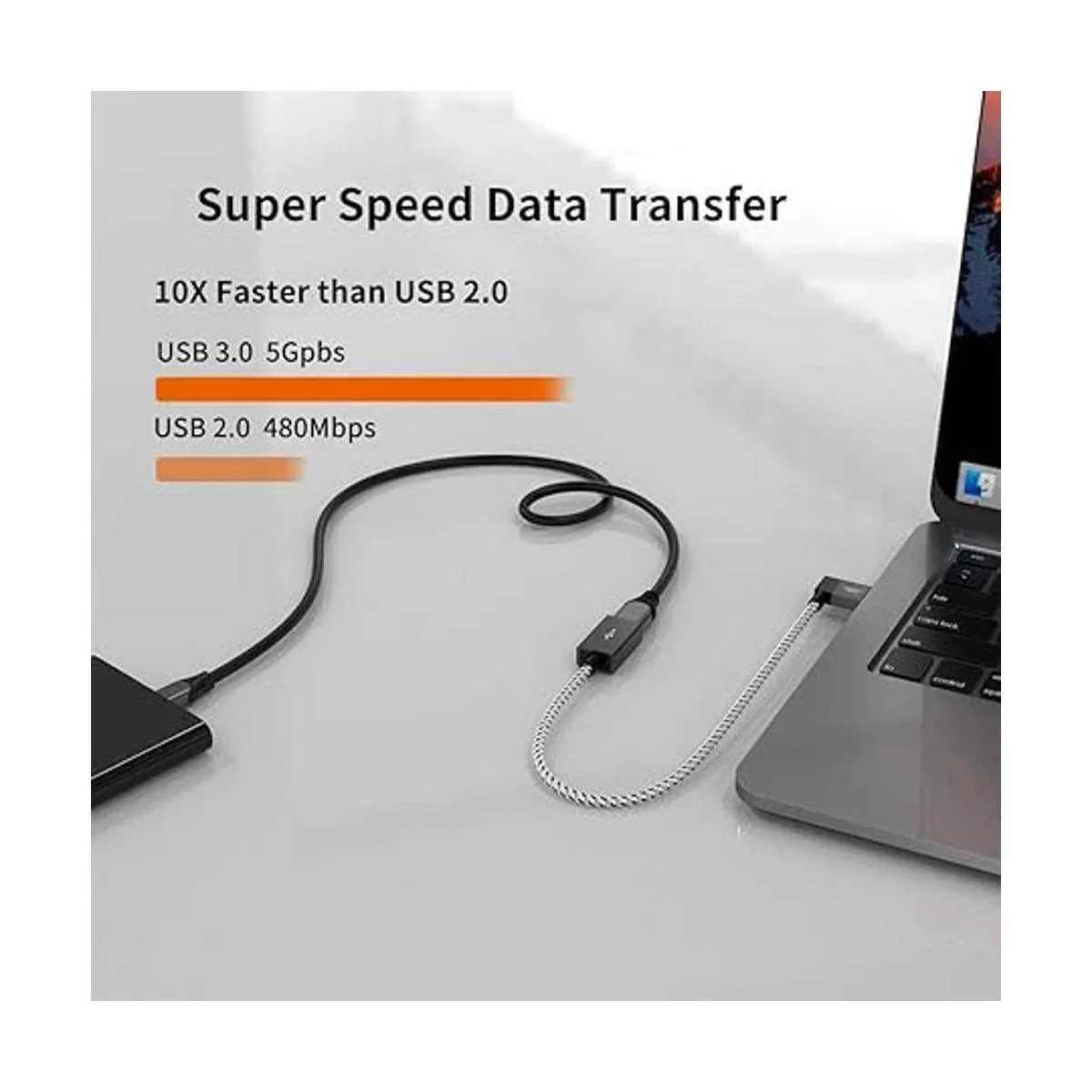 Cable de extensión USB 3.0 de 1 pie cable extensor USB_2