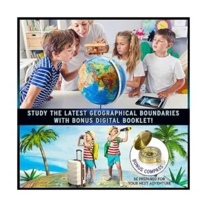 GetLifeBasics globo terráqueo iluminado de 13 pulgadas_5