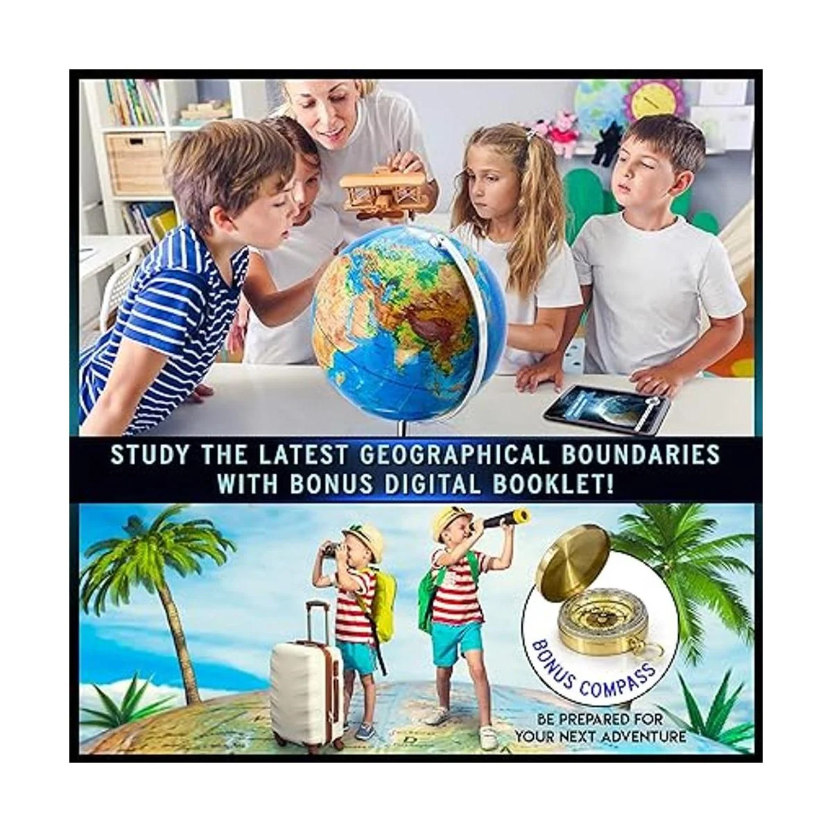 GetLifeBasics globo terráqueo iluminado de 13 pulgadas_5