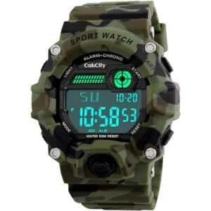 Reloj deportivo LED con estilo de camuflaje para niños_2