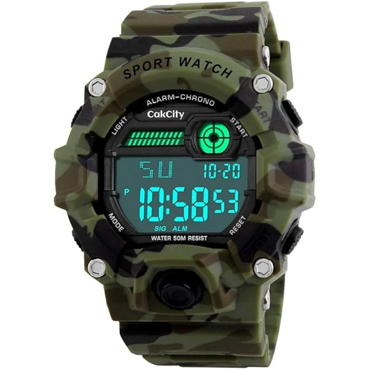 Reloj deportivo LED con estilo de camuflaje para niños_2