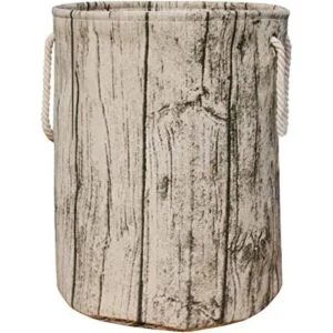 Elegante cesta de lavandería cilíndrica estilo árbol_1