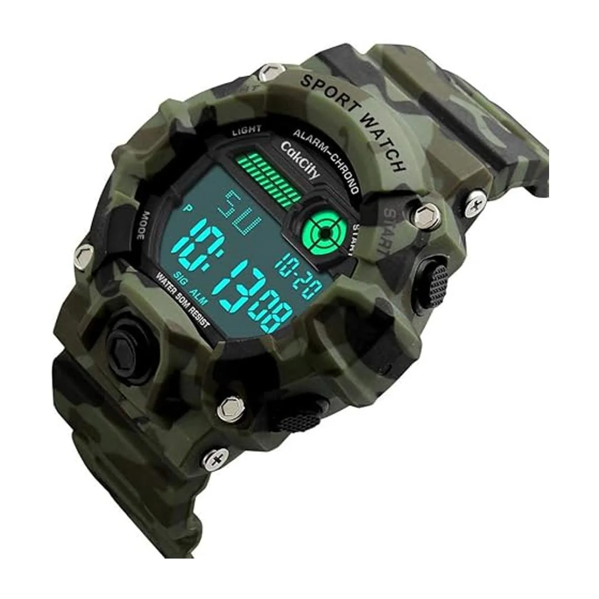 Reloj deportivo LED con estilo de camuflaje para niños_4