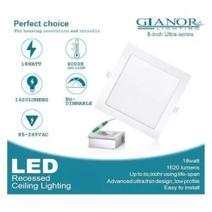 Gianor Luz empotrada cuadrada ultrafina de 8 pulgadas de_2