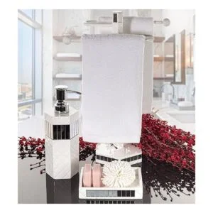 Bandeja de tocador acolchada con espejo organizador de