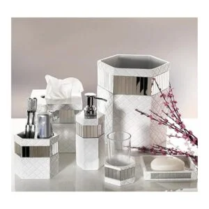 Bandeja de tocador acolchada con espejo organizador de