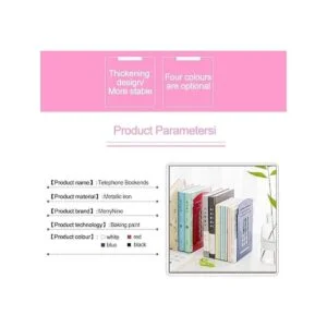 Par de apoyalibros antiderrapantes de metal pesado_2