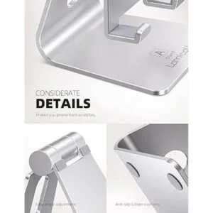 Lamicall Soporte de teléfono universal ajustable. Plateado_6