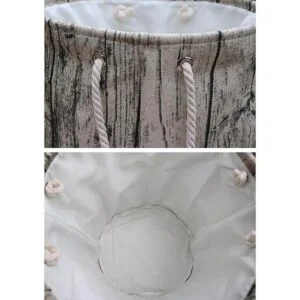 Elegante cesta de lavandería cilíndrica estilo árbol_5