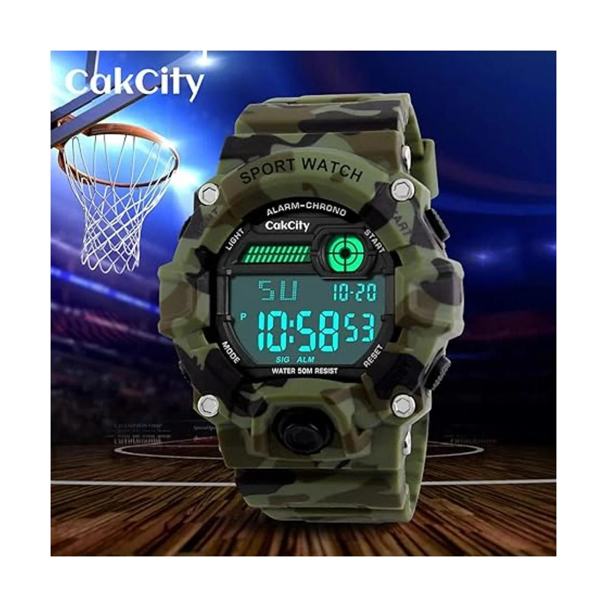 Reloj deportivo LED con estilo de camuflaje para niños_5