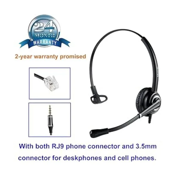 Auriculares de teléfono con conector RJ9 y conector de_6