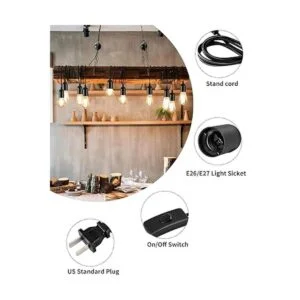 HESSION Paquete de 3 colgantes cuerda colgante cable de_2