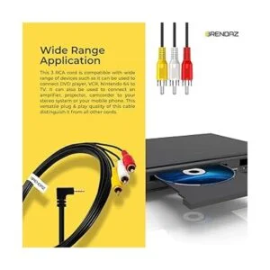 BRENDAZ Conector macho a 3 conectores RCA Cable de_2