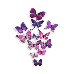 AKOAK 24 calcomanías de pared de mariposa 3D con goma de_2