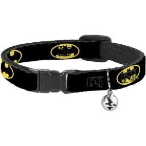 Collar de gato con hebilla Breakaway Batman Shield negro_1