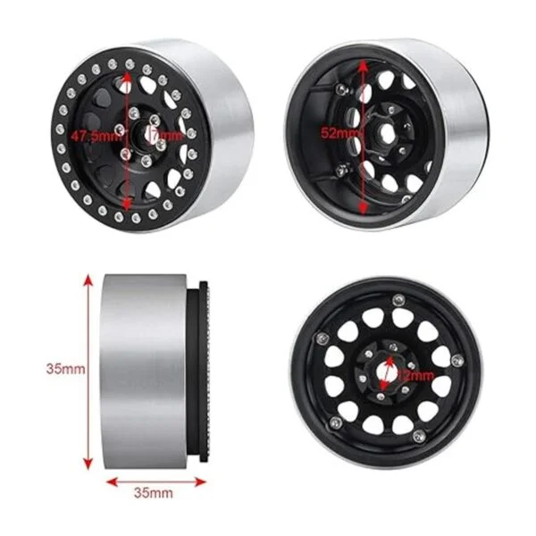 RCLIONS Aluminio 2.2 RC Beadlock RuedasLlantas 1.378 in_2