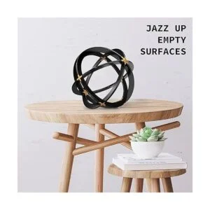 Esfera de hierro negra y dorada 7 pulgadas escultura de_5