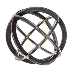 Esfera de hierro negra y dorada 7 pulgadas escultura de_1