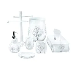 Creative Scents Bote de basura de baño blanco vintage_4