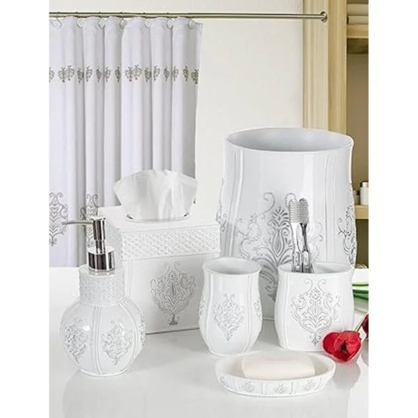 Creative Scents Bote de basura de baño blanco vintage_3