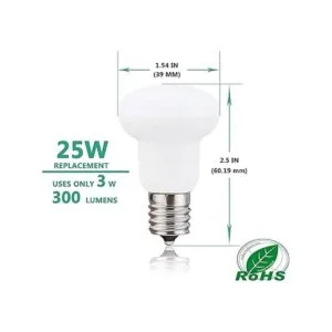 Paquete de 4 BR14 R14 E17 Bombilla LED 3 W equivalente