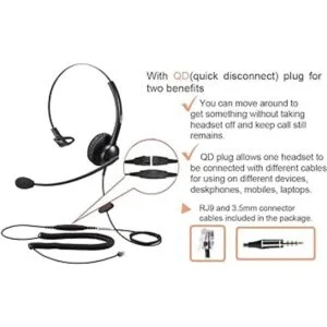 Auriculares de teléfono con conector RJ9 para teléfono_6