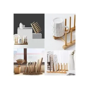 Rejilla de secado con soporte de bambú para organizar_6