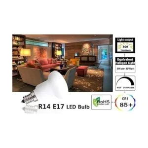 Paquete de 4 BR14 R14 E17 Bombilla LED 3 W equivalente