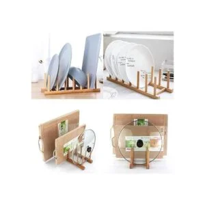 Rejilla de secado con soporte de bambú para organizar_4