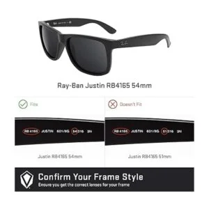 Revant Lentes de repuesto para RayBan Justin RB4165 2.126 in