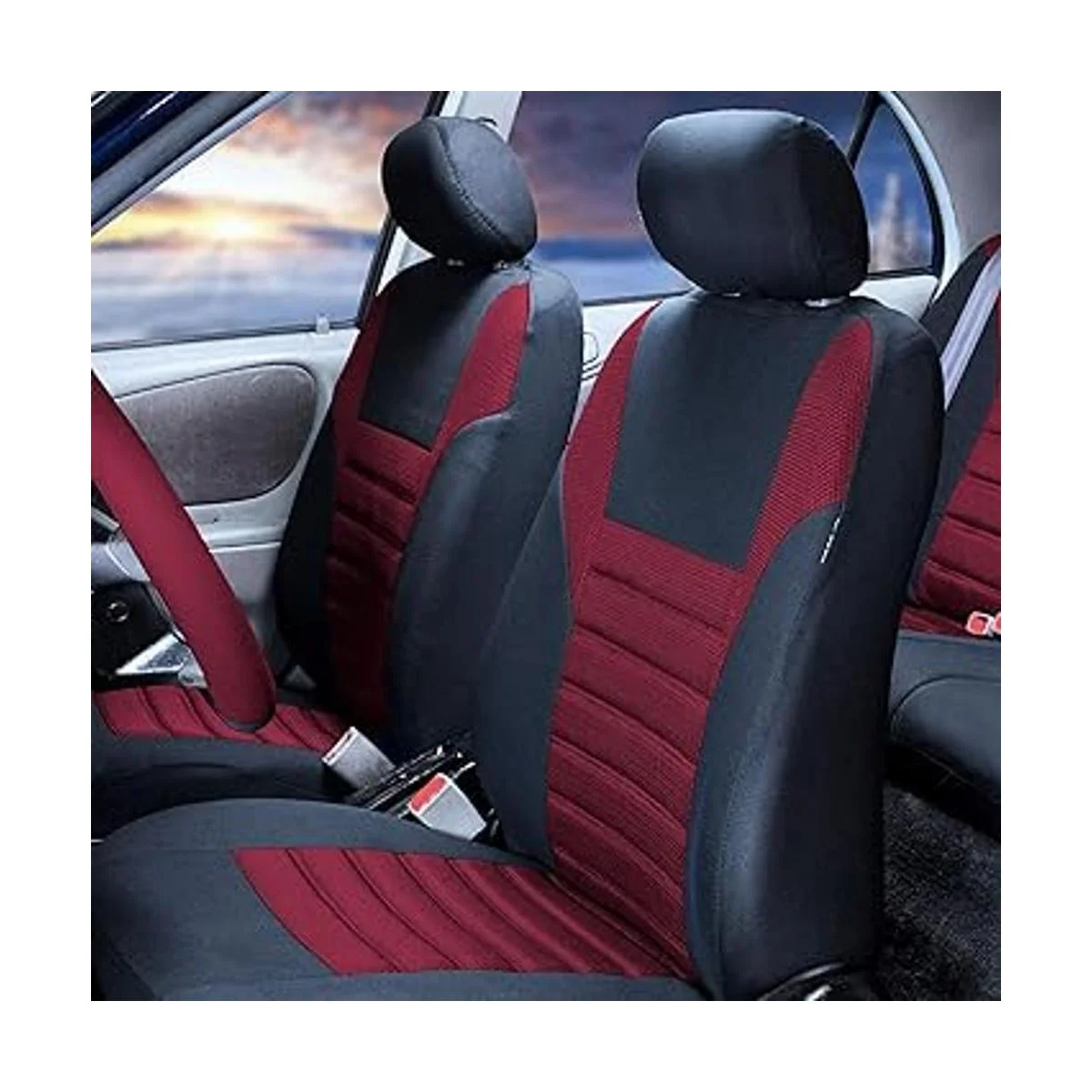 FH Group Juego de fundas de asiento de automóvil con malla_2