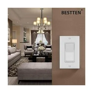 BESTTEN Interruptor de luz de pared con placa de pared