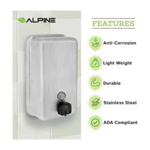 Alpine Dispenser de jabón líquido manual amurado de_4