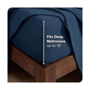 Juego sábanas de cobija polar Lana Azul oscuro gemelo_3